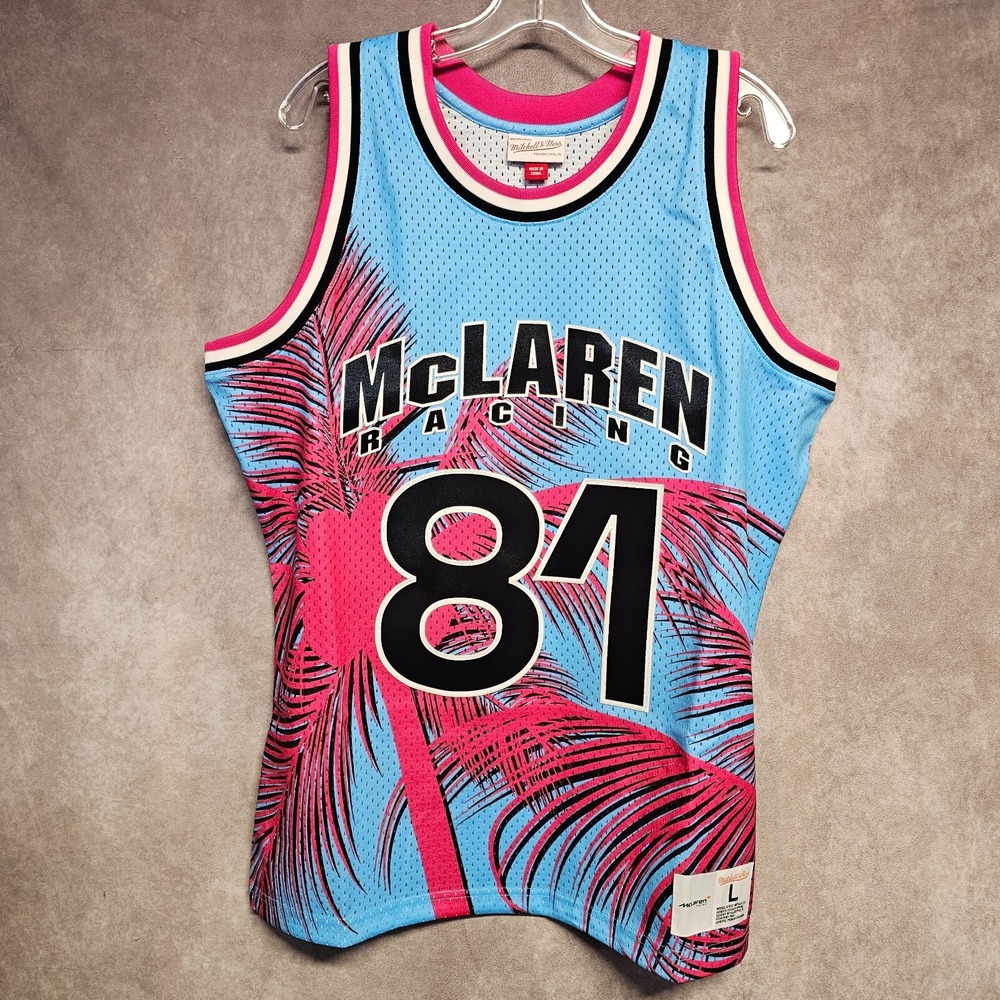 NWOT Mitchell & Ness x McLaren Racing F1 Miami GP Oscar Piastri 81 Jersey Mens L